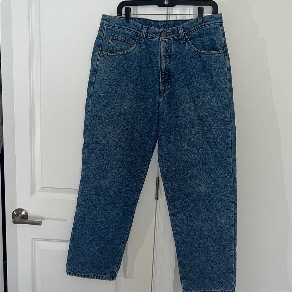 Vintage heavy Winter Retro Model Denim Blue Jeans Flannel lined L L Bean Pants